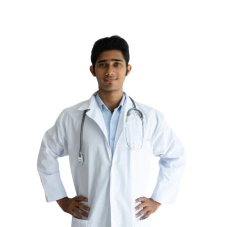 Professional Doctor White Coat with Stethoscope – Medical Uniform Set